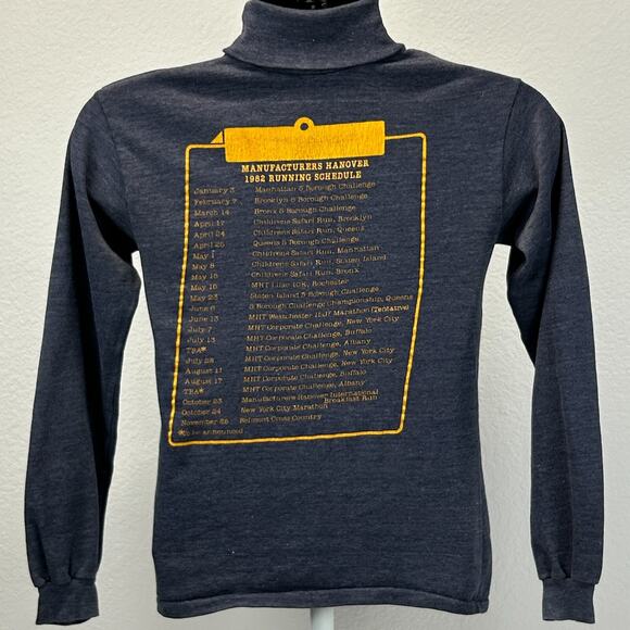 Vintage 80s 5 Borough Runners T Shirt Mens XS X-Small Blue Manufacturers Hanover - Picture 3 of 9